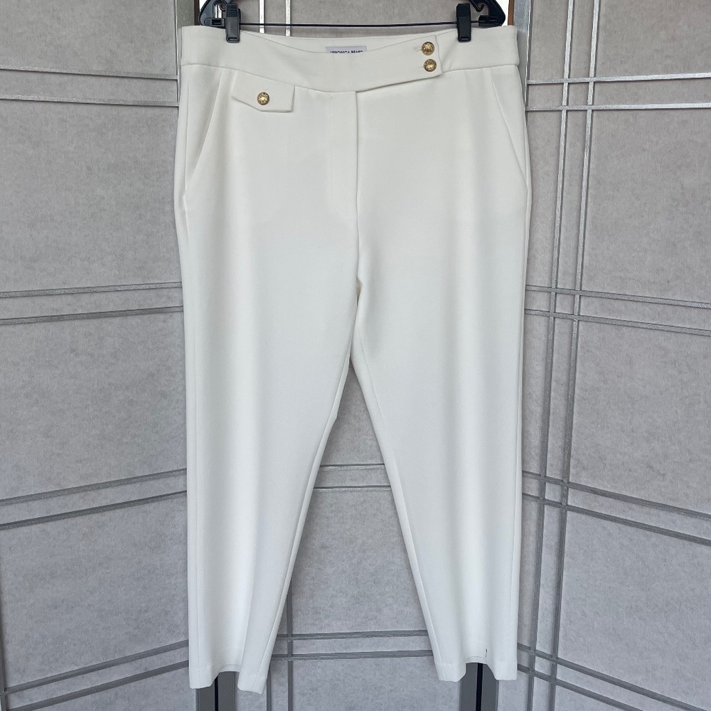 NWOT Veronica Beard Off-White/Gold Renzo Pants sz 16